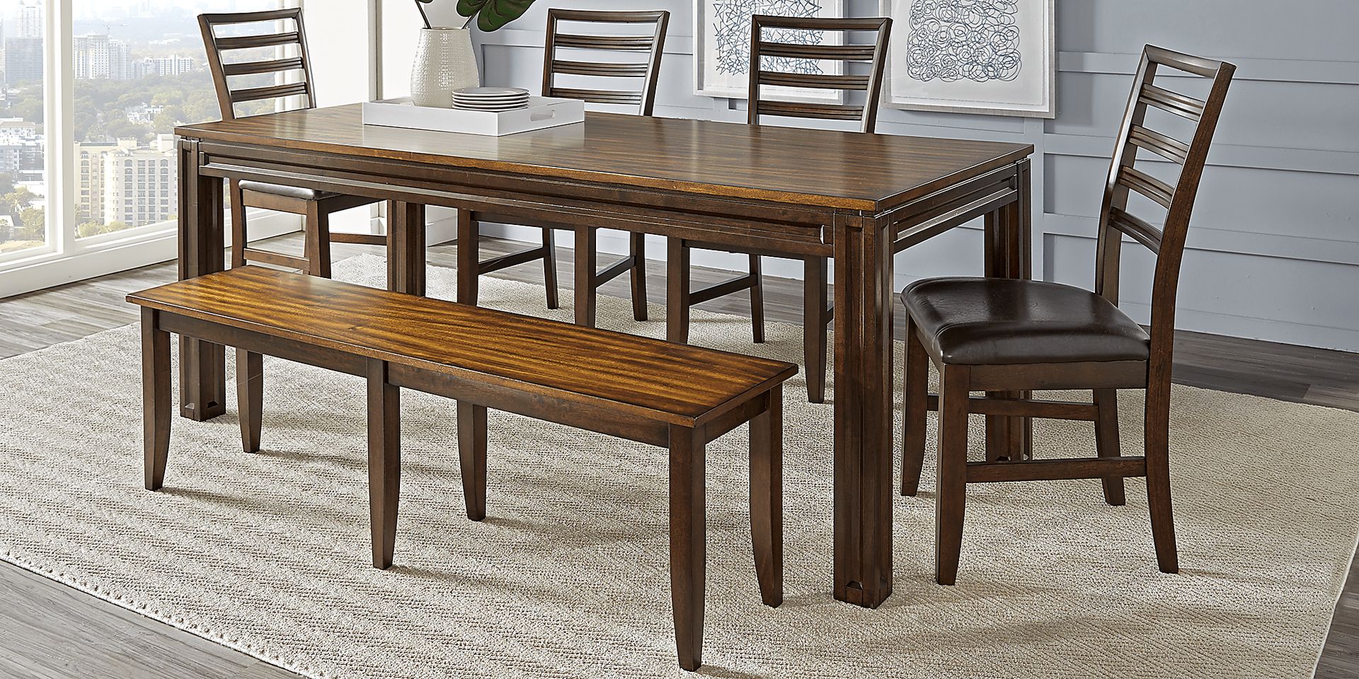 Adelson Chocolate 5 Pc Dining Room - Image 1