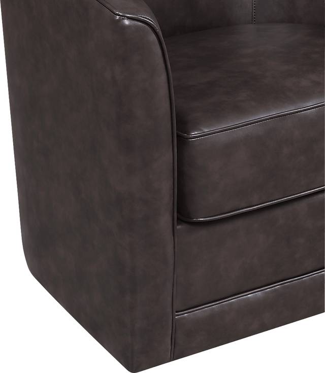 Adelta Dark Brown Accent Swivel Chair - Thumbnail - Image 4