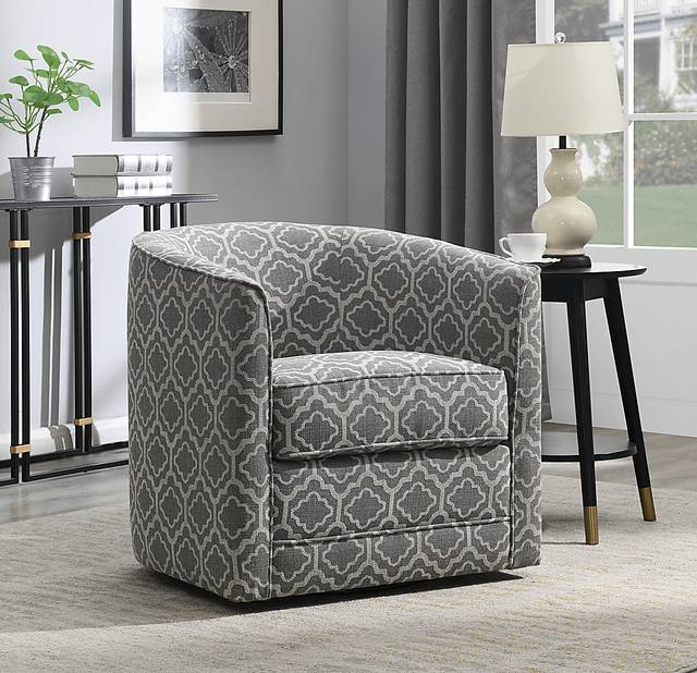 Adelta Gray Accent Swivel Chair - Thumbnail - Image 5