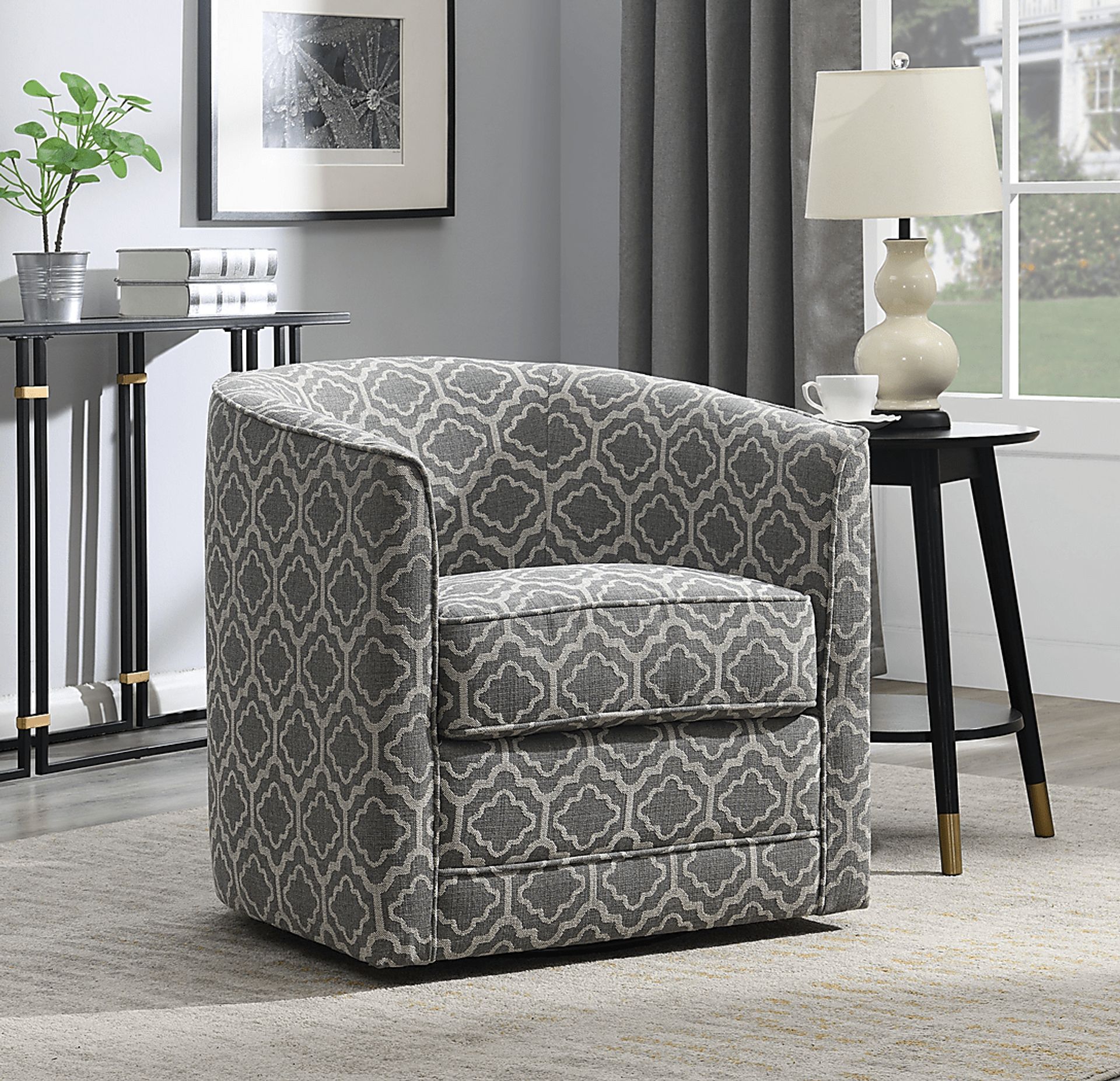 Adelta Gray Accent Swivel Chair - Image 5