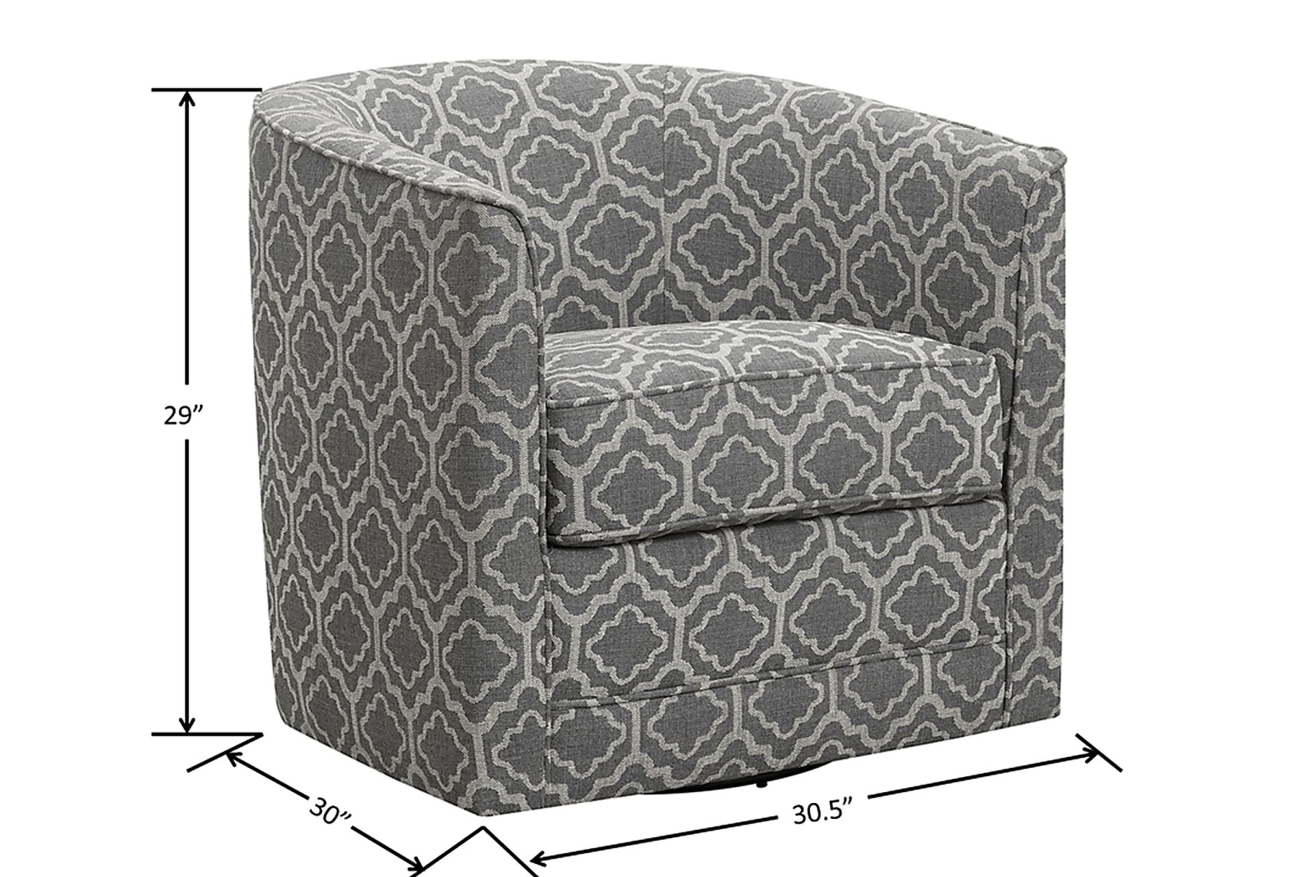 Adelta Gray Accent Swivel Chair - Image 6