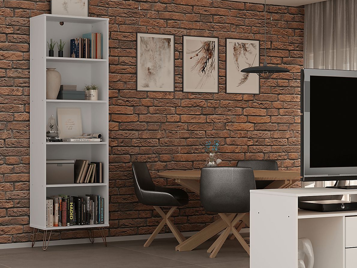 Ademoor White Bookcase