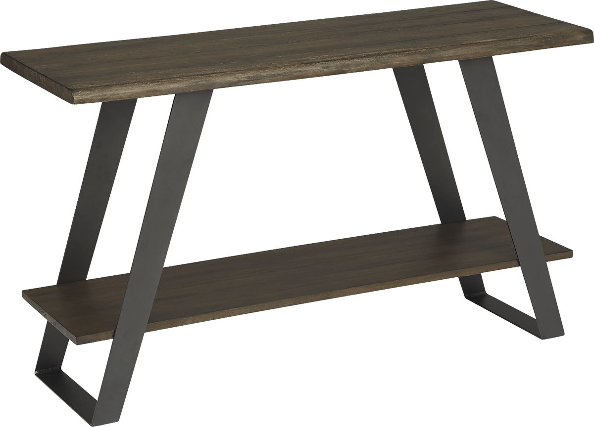 Aden Dark Brown Wood Sofa Table Rooms to Go