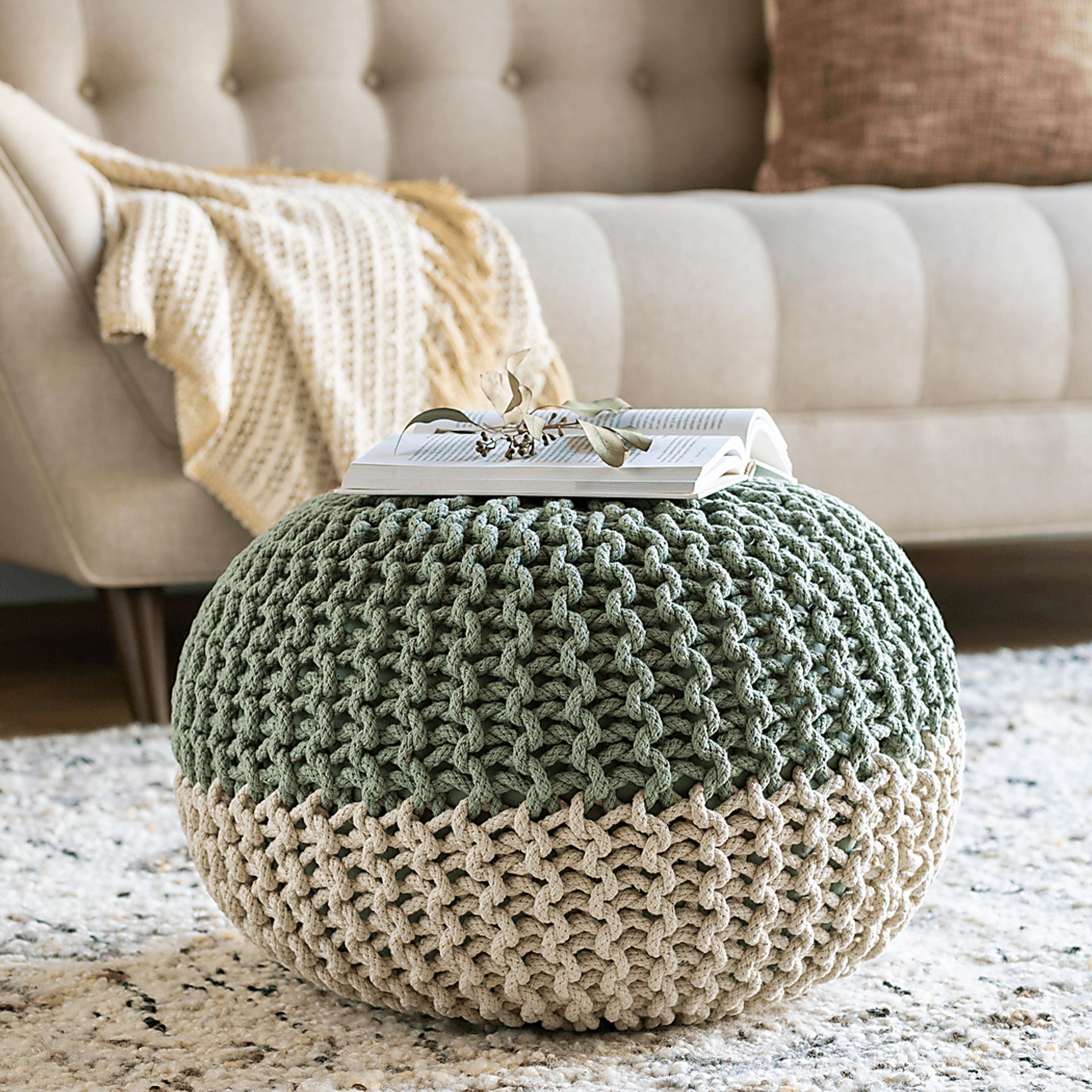 Adencliff Mint Ottoman - Image 2
