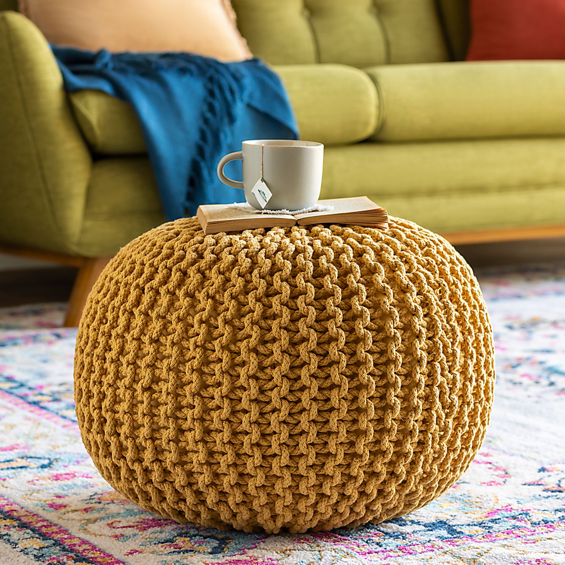 Adencliff Yellow Ottoman - Image 2