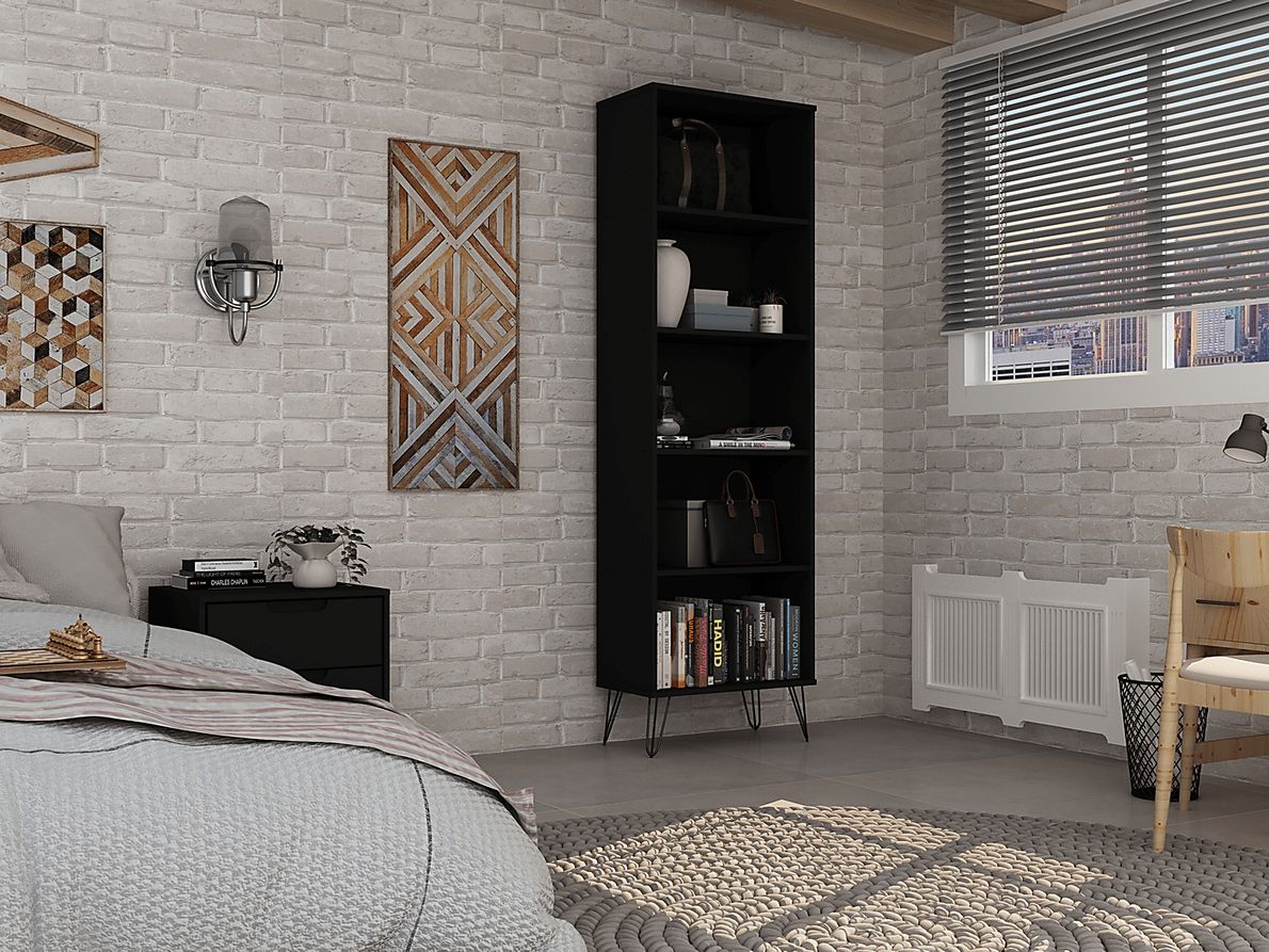 Adenmoor Black Bookcase