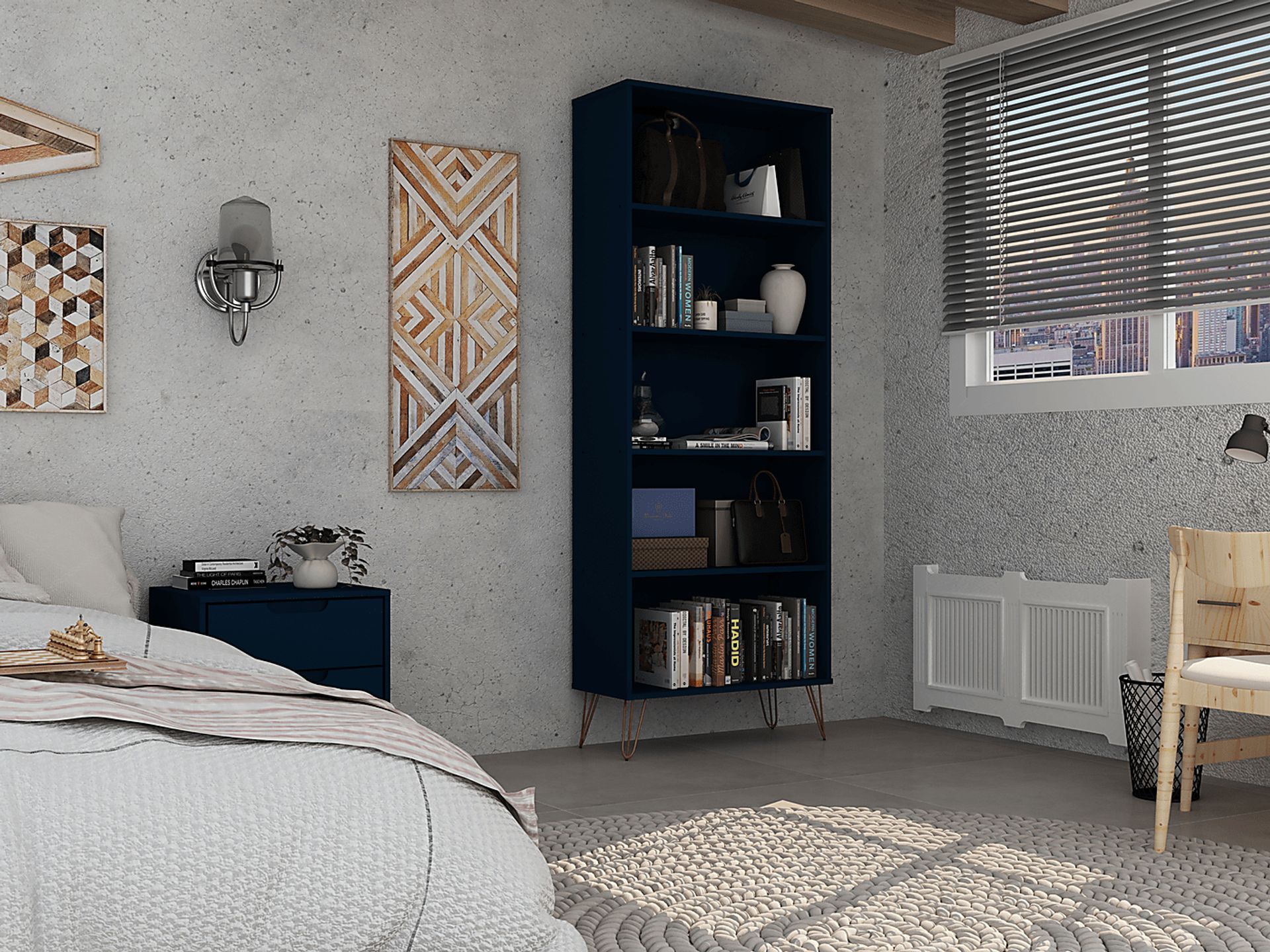 Adenmoor Blue Bookcase - Image 8