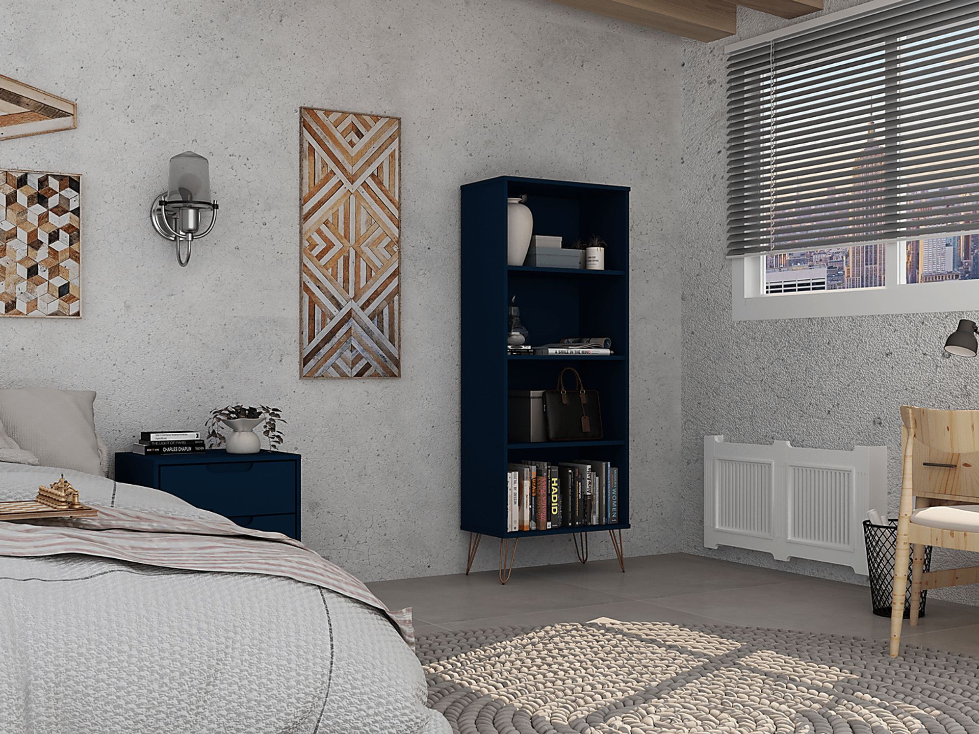 Adenmoor Blue Bookcase - Image 8