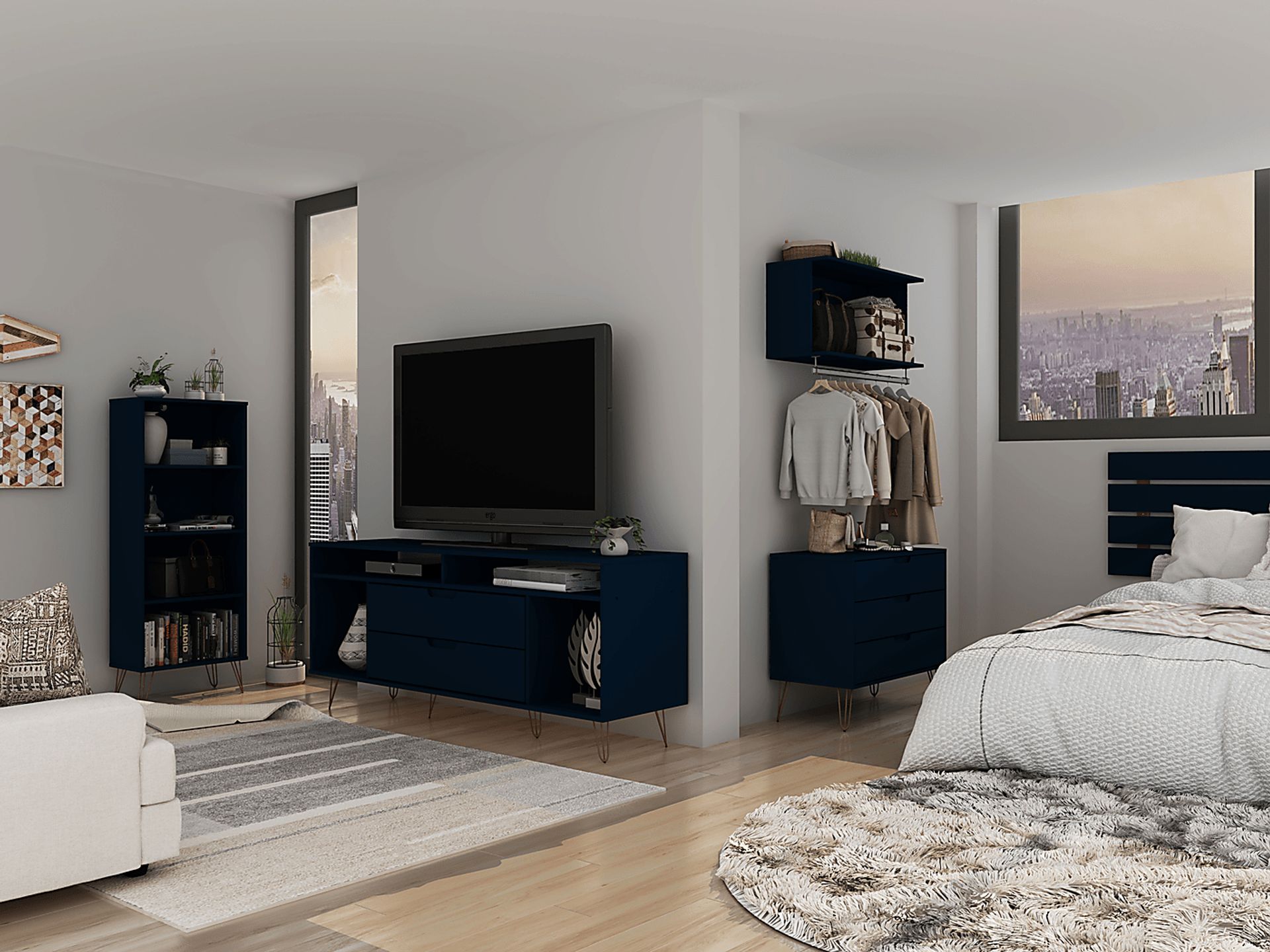 Adenmoor Blue Bookcase - Image 9