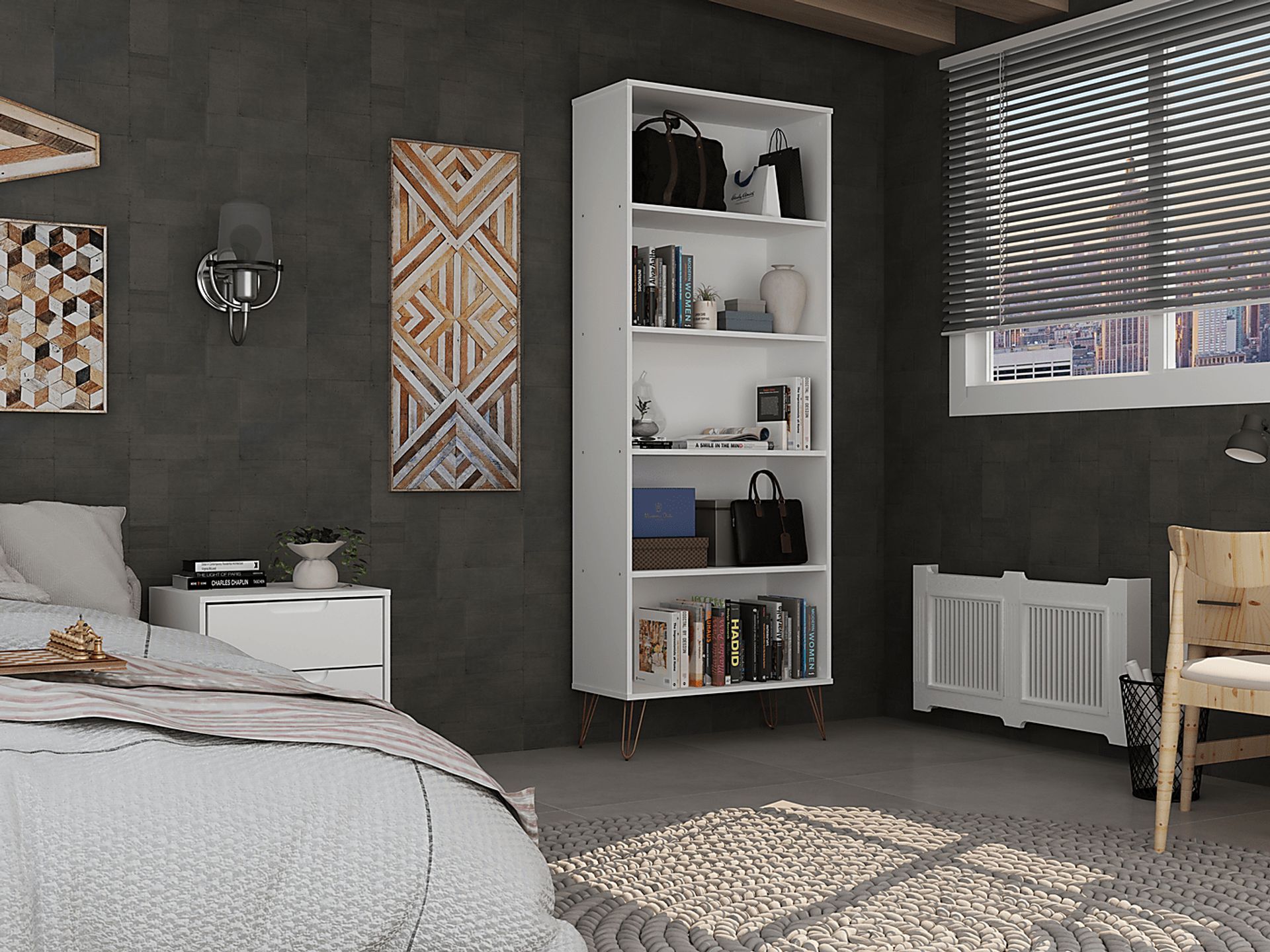 Adenmoor White Bookcase - Image 8