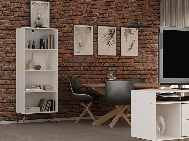Adenmoor White Bookcase - Thumbnail - Image 7