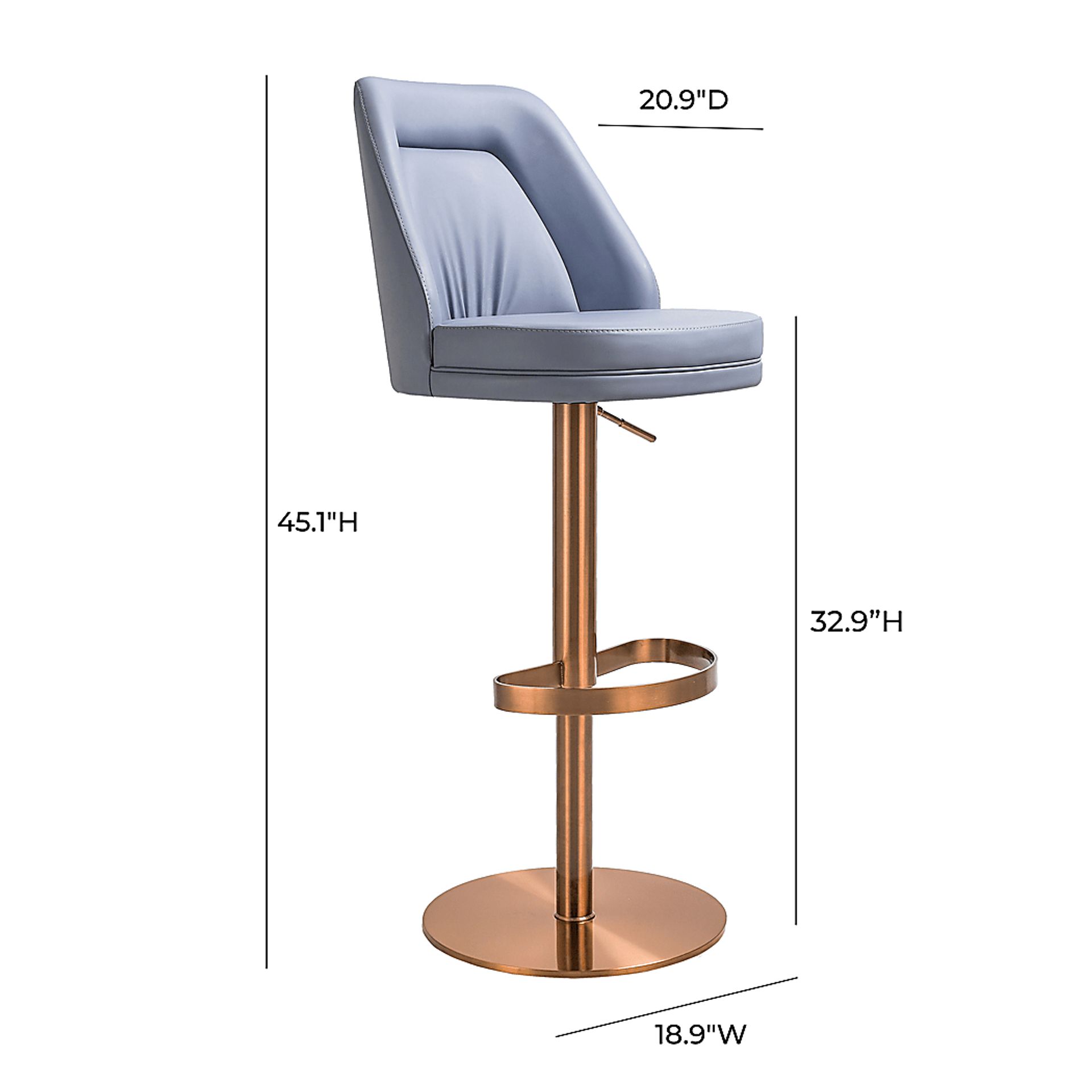 Aderene Blue Swivel Barstool - Image 7