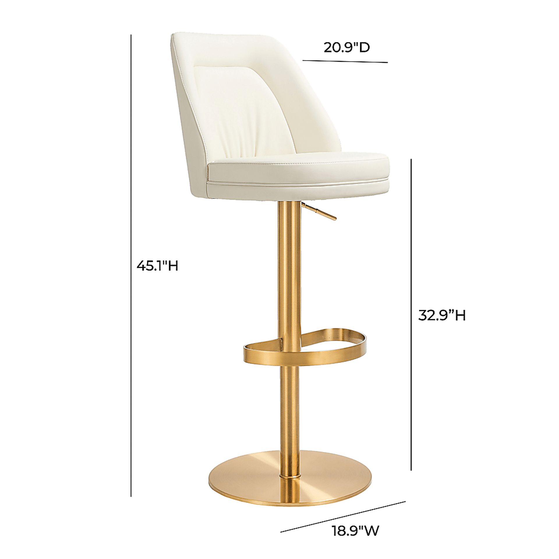 Aderene Cream Swivel Barstool - Image 7