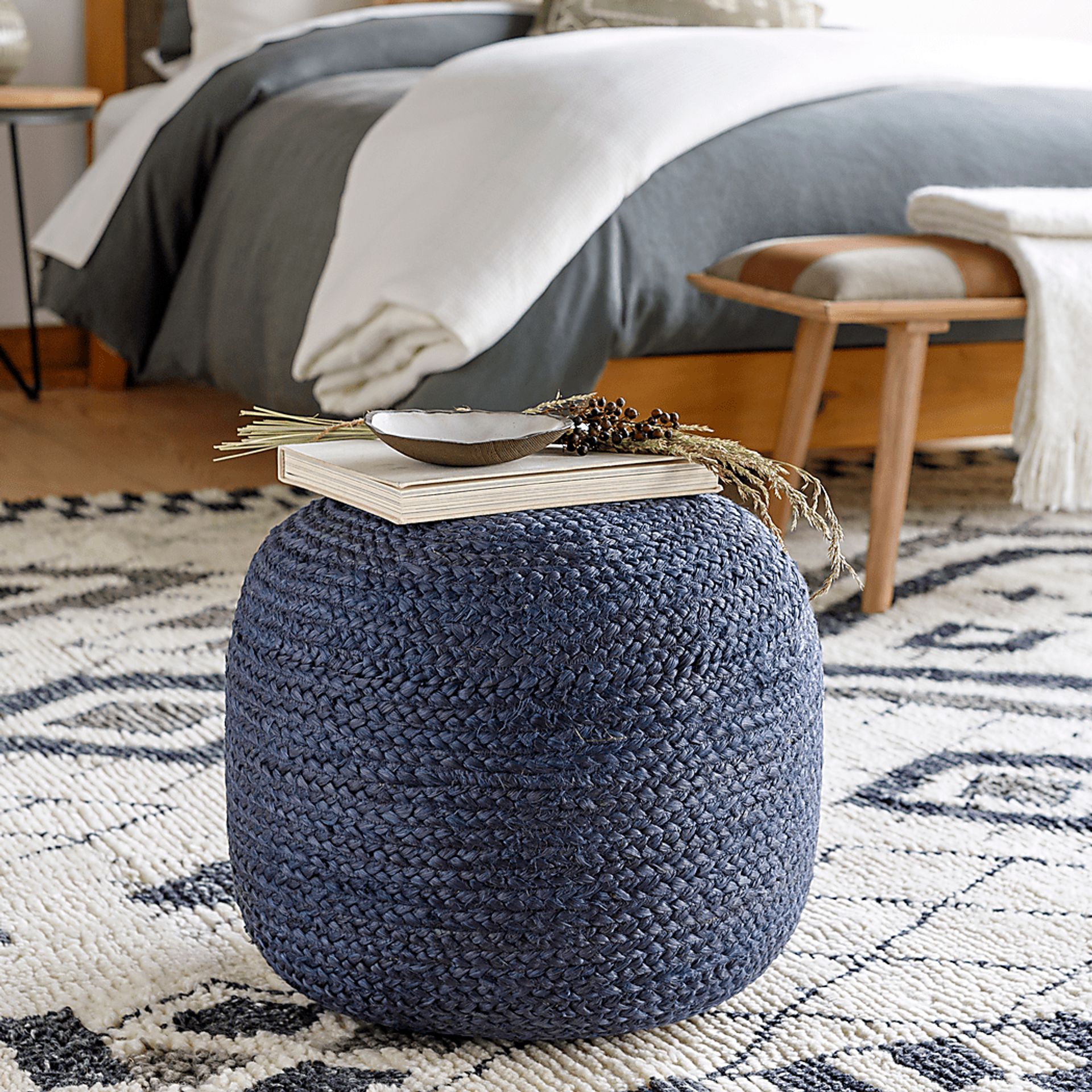 Aderodrome Blue Ottoman - Image 3