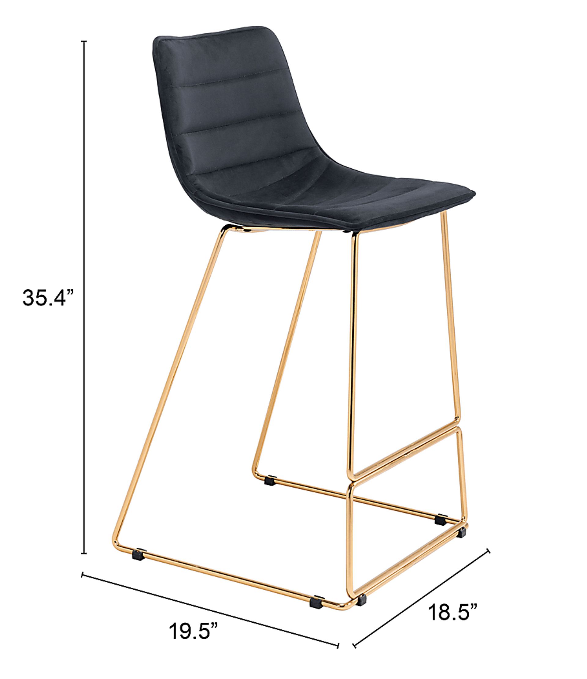 Adger Black Barstool - Image 8