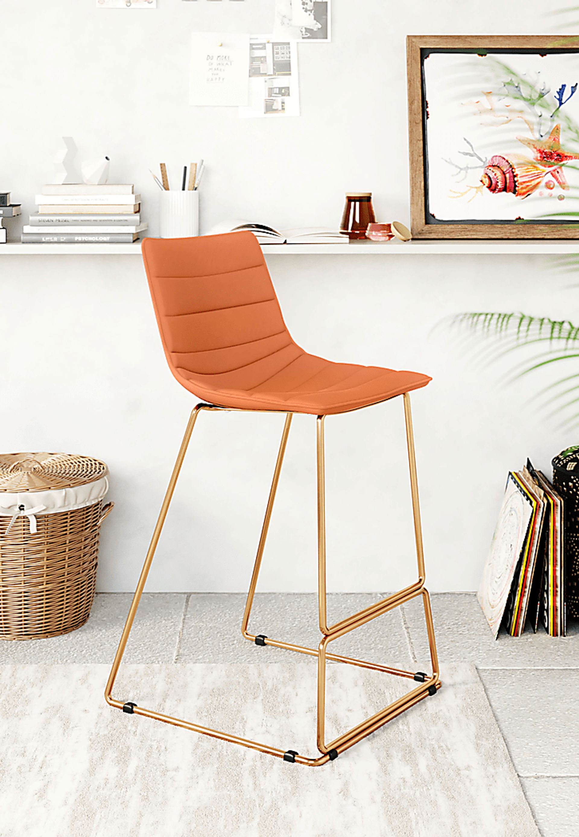 Adger Orange Barstool - Image 7