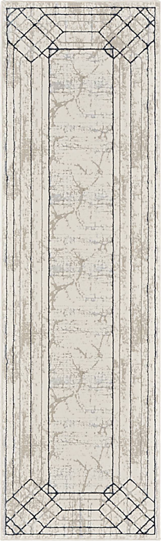 Adharice Ivory/Taupe 2'3 x 7'6 Runner Rug - Thumbnail - Image 1