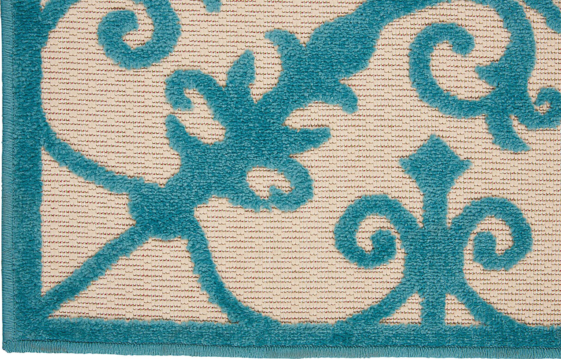 Adilen Aqua 5' x 8' Indoor/Outdoor Rug - Image 2