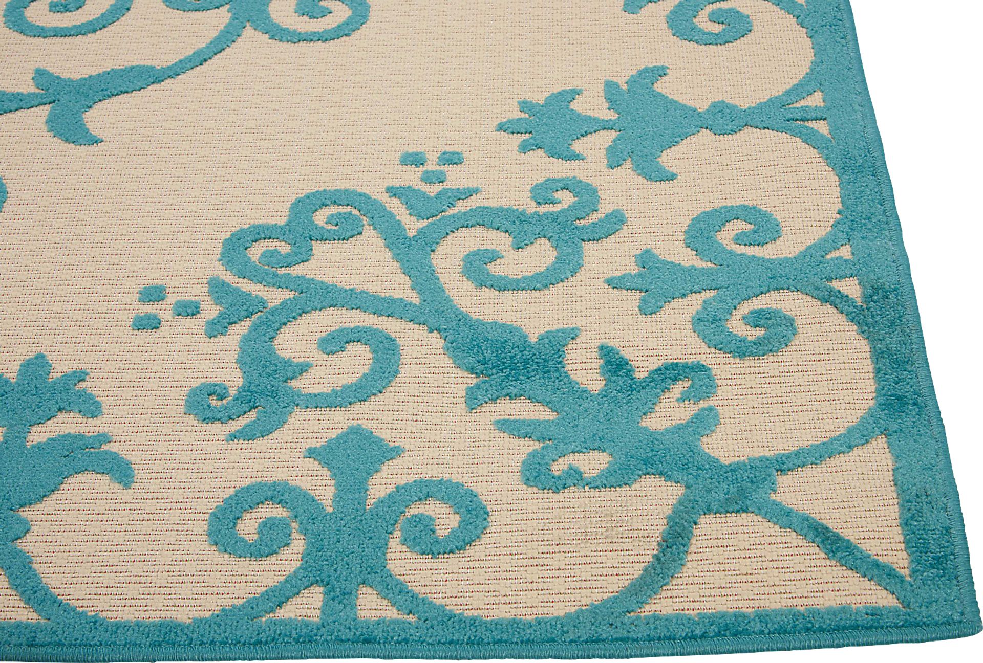 Adilen Aqua 5' x 8' Indoor/Outdoor Rug - Image 4