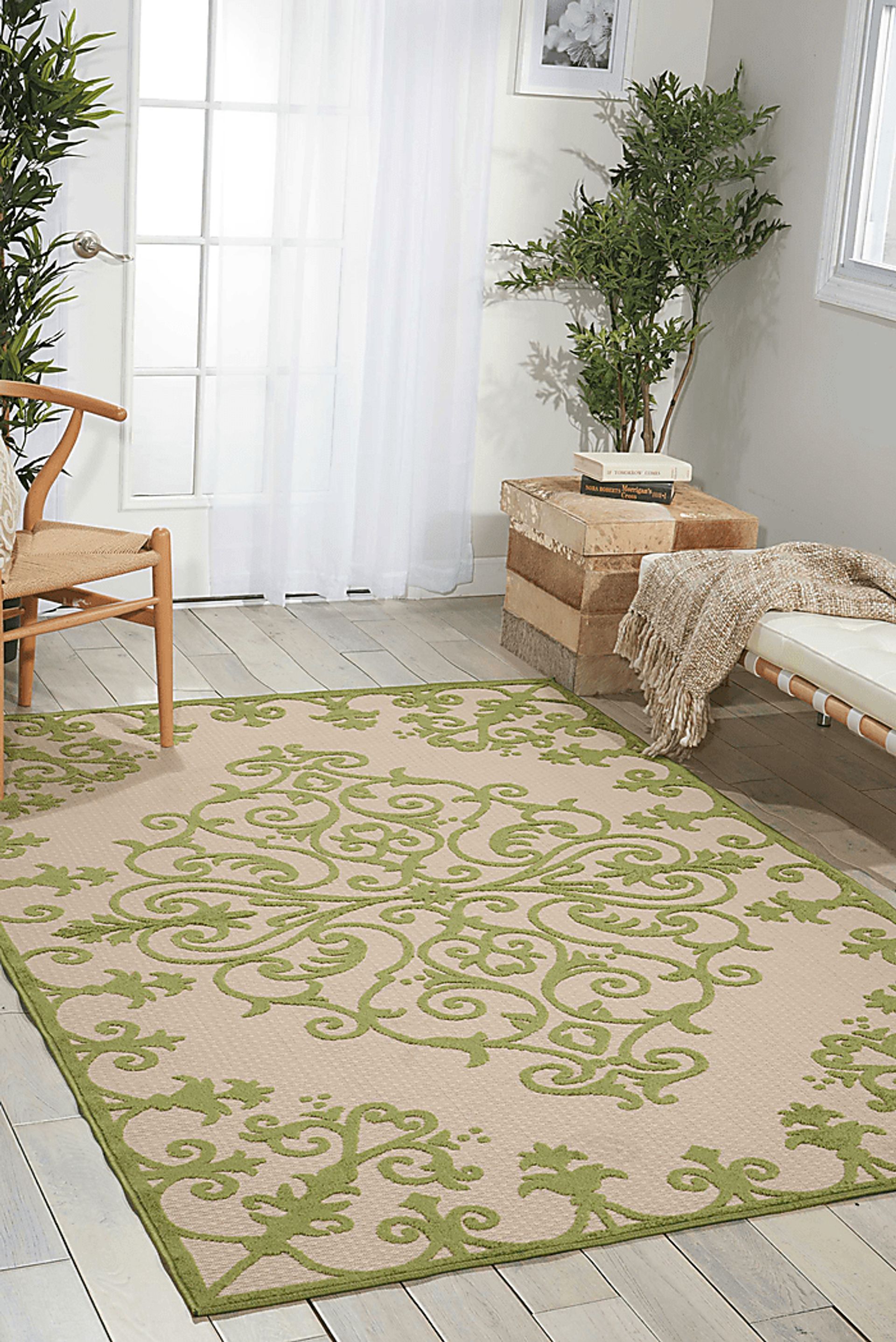 Adilen Green 5' x 8' Indoor/Outdoor Rug - Image 5