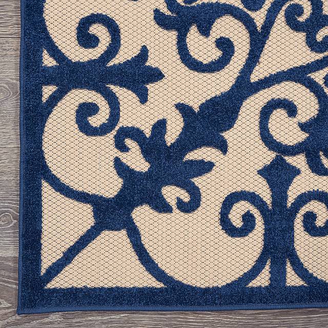 Adilen Navy 8' x 11' Indoor/Outdoor Rug - Thumbnail - Image 4