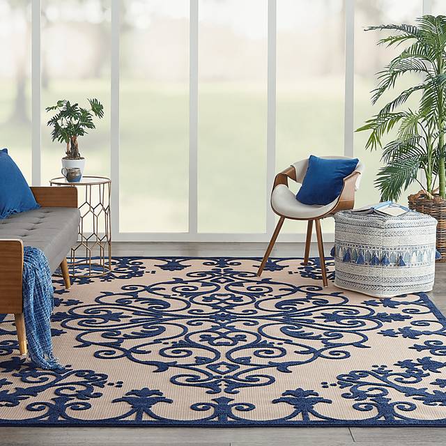 Adilen Navy 8' x 11' Indoor/Outdoor Rug - Thumbnail - Image 8