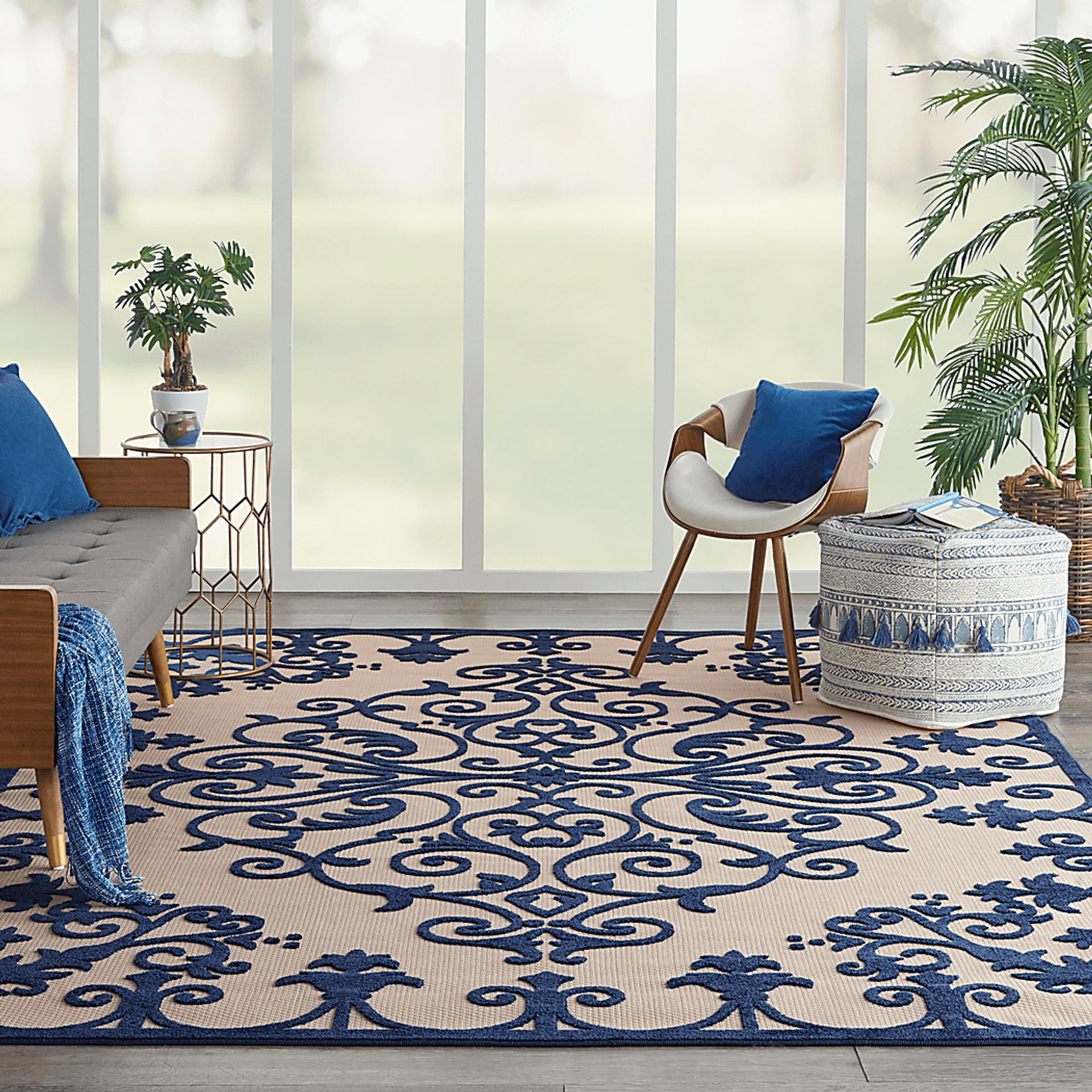 Adilen Navy 8' x 11' Indoor/Outdoor Rug - Image 8