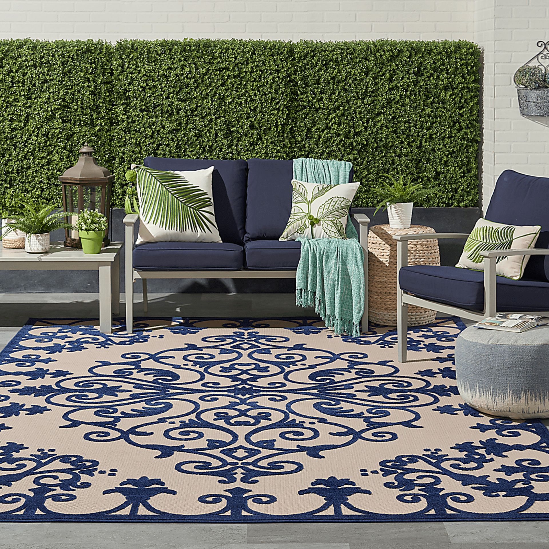 Adilen Navy 8' x 11' Indoor/Outdoor Rug - Image 9