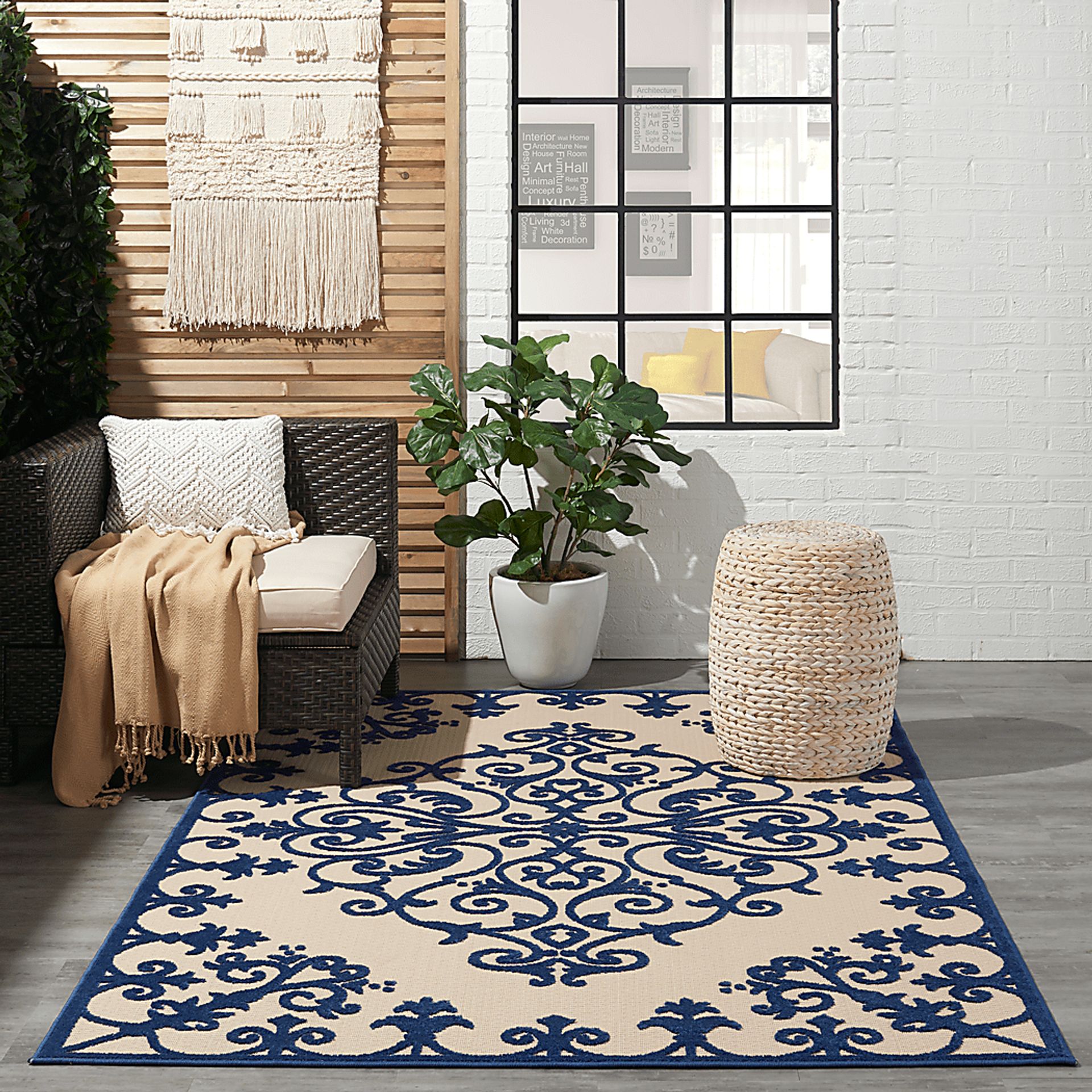Adilen Navy 8' x 11' Indoor/Outdoor Rug - Image 10