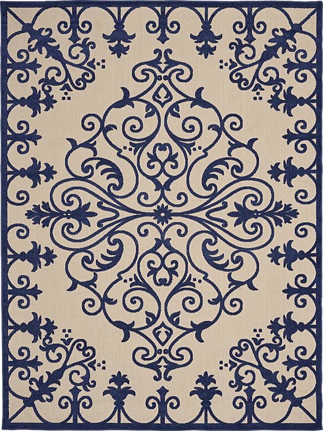Adilen Navy 8' x 11' Indoor/Outdoor Rug - Thumbnail - Image 1