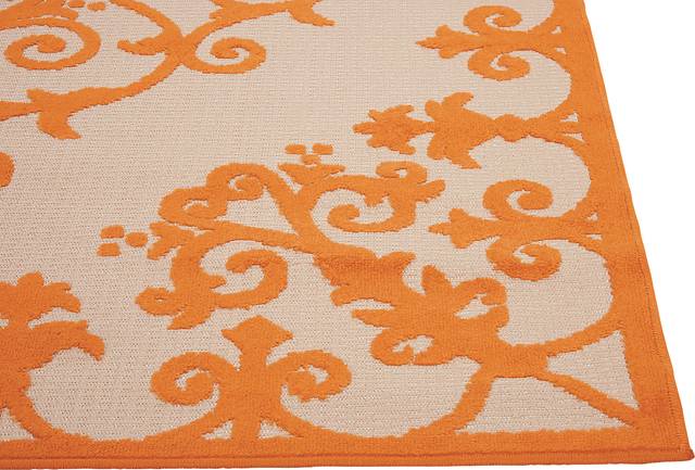 Adilen Orange 8' x 11' Indoor/Outdoor Rug - Thumbnail - Image 4