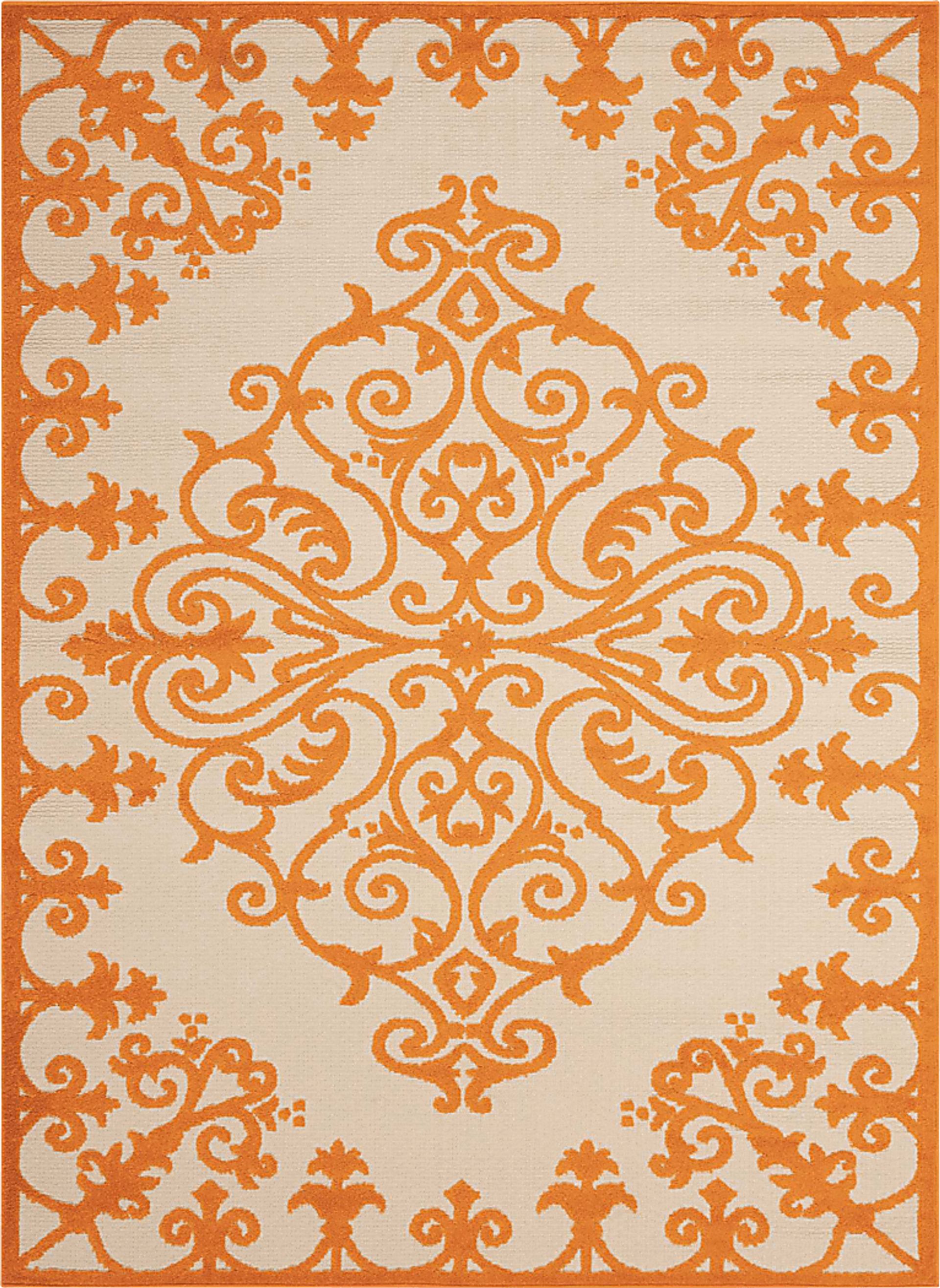 Adilen Orange 8' x 11' Indoor/Outdoor Rug - Image 1