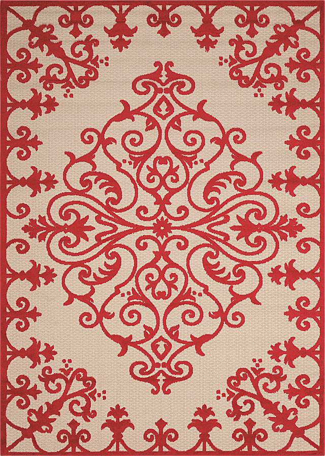 Adilen Red 8' x 11' Indoor/Outdoor Rug - Thumbnail - Image 1