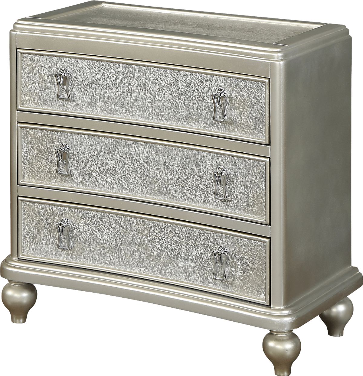 Adira Champagne Three Drawer Cabinet - Rooms To Go