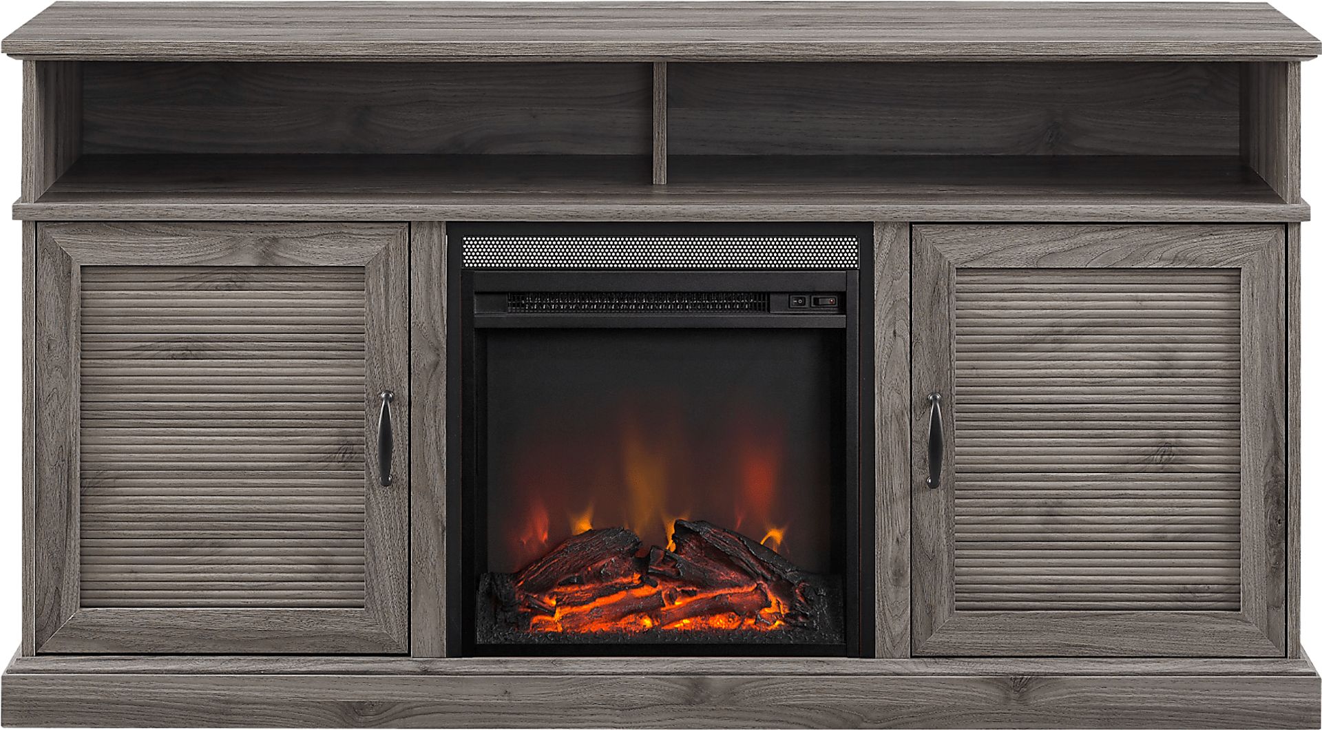 Adleigh Gray 60 in. Console, With Electric Fireplace - Image 2