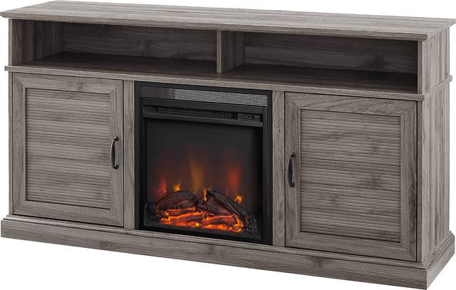 Adleigh Gray 60 in. Console, With Electric Fireplace - Thumbnail - Image 3