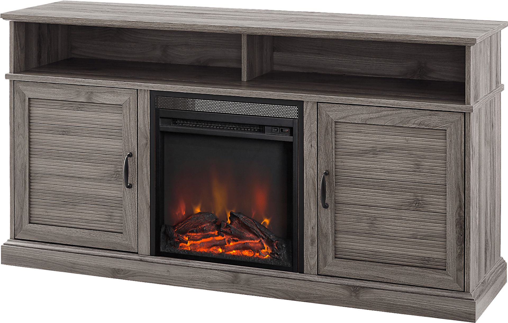 Adleigh Gray 60 in. Console, With Electric Fireplace - Image 3