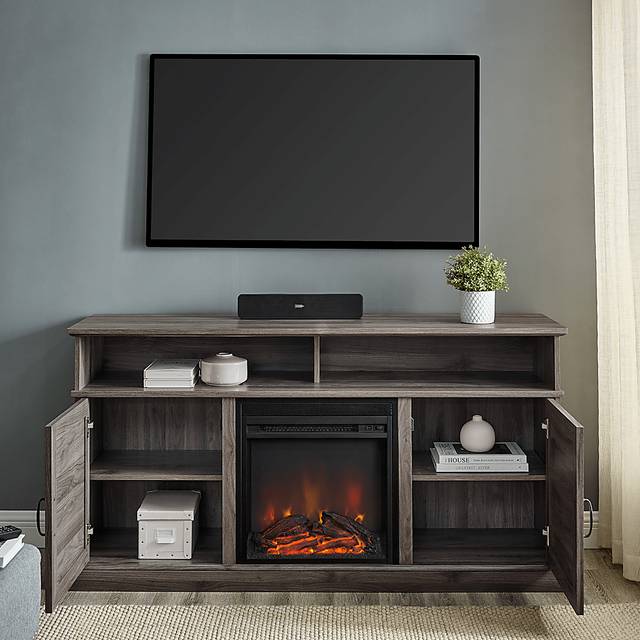Adleigh Gray 60 in. Console, With Electric Fireplace - Thumbnail - Image 7