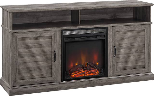 Adleigh Gray 60 in. Console, With Electric Fireplace - Thumbnail - Image 1