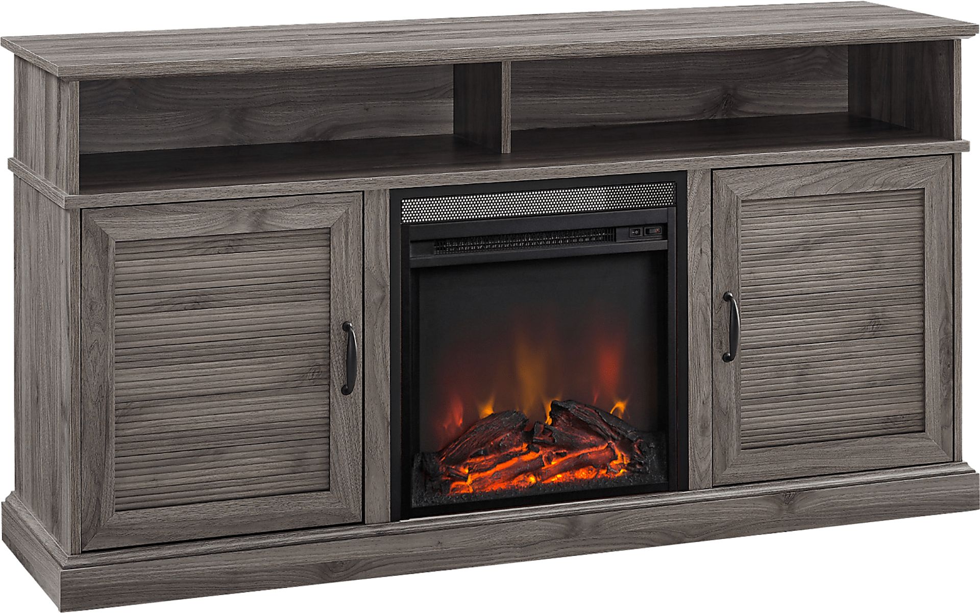 Adleigh Gray 60 in. Console, With Electric Fireplace - Image 1