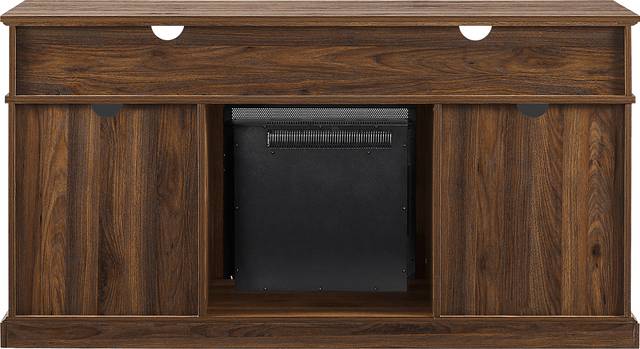 Adleigh Walnut 60 in. Console, With Electric Fireplace - Thumbnail - Image 4