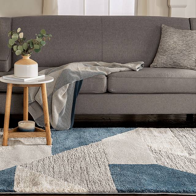 Adley Crossing Blue 6'6 x 9'6 Rug - Thumbnail - Image 3