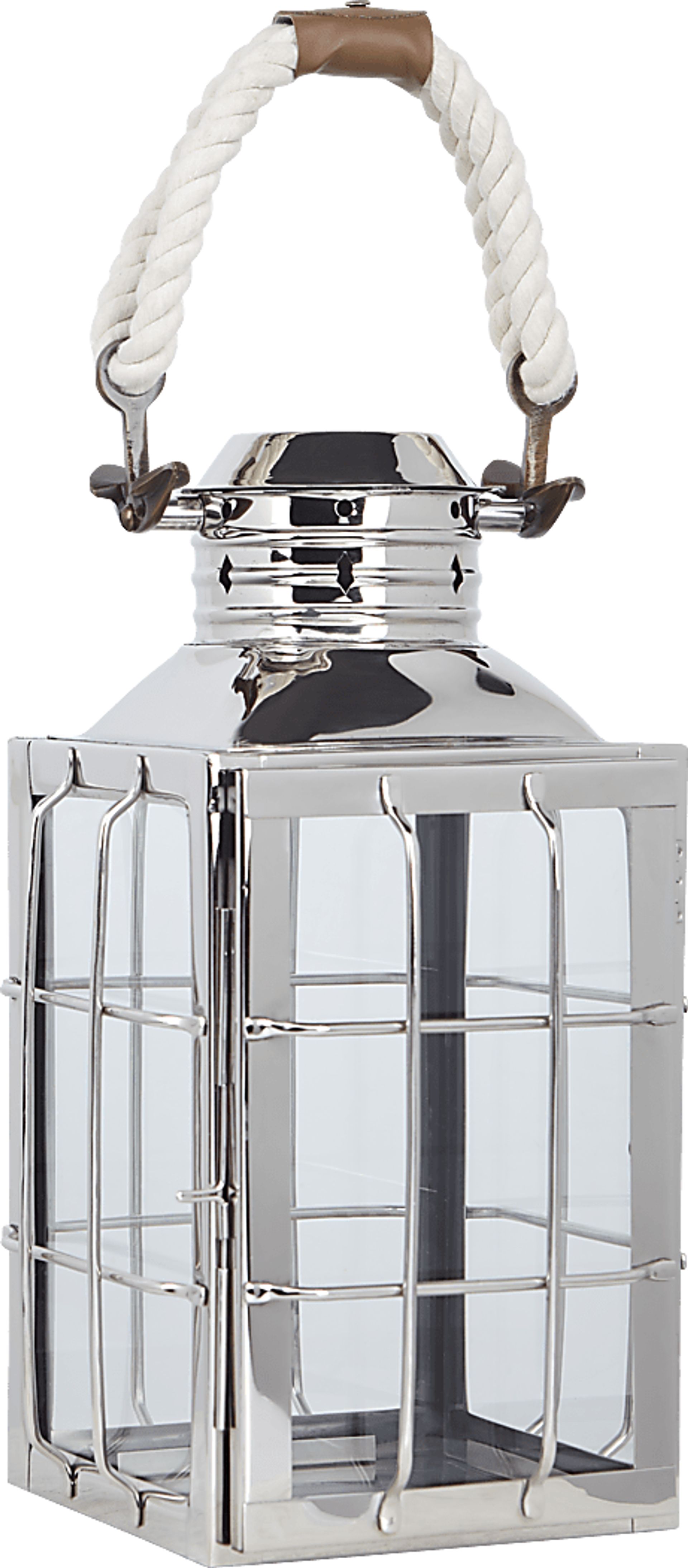 Admiral Cove Silver Medium Indoor/Outdoor Lantern - Image 1