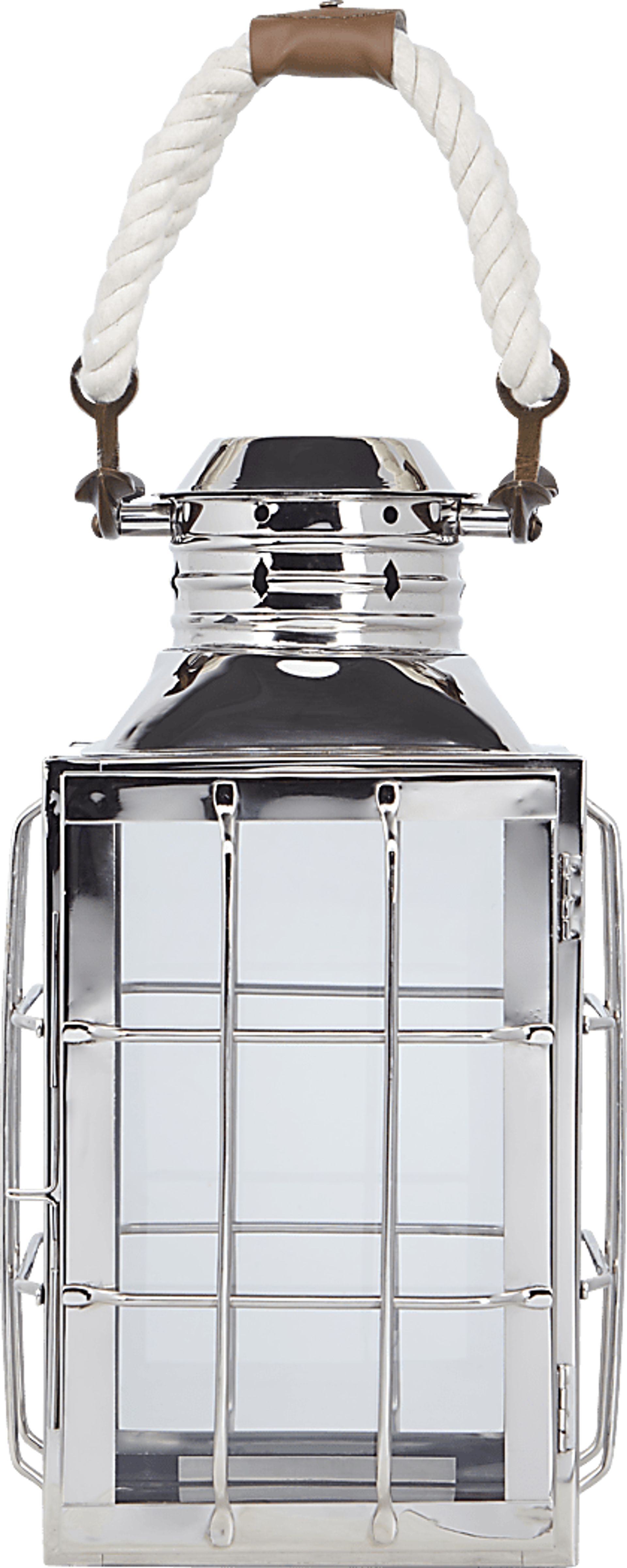 Admiral Cove Silver Medium Indoor/Outdoor Lantern - Image 1