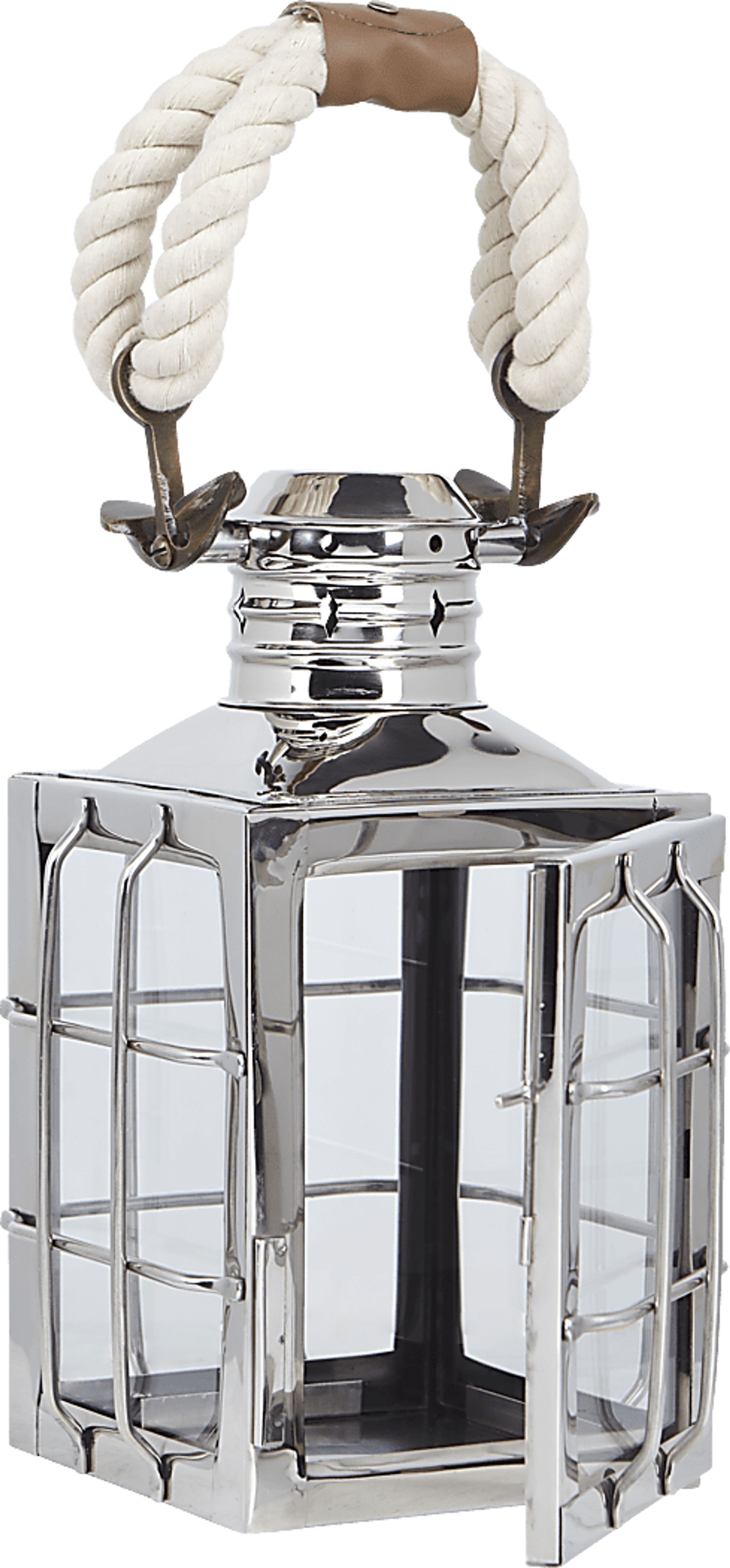 Admiral Cove Silver Small Indoor/Outdoor Lantern - Image 3