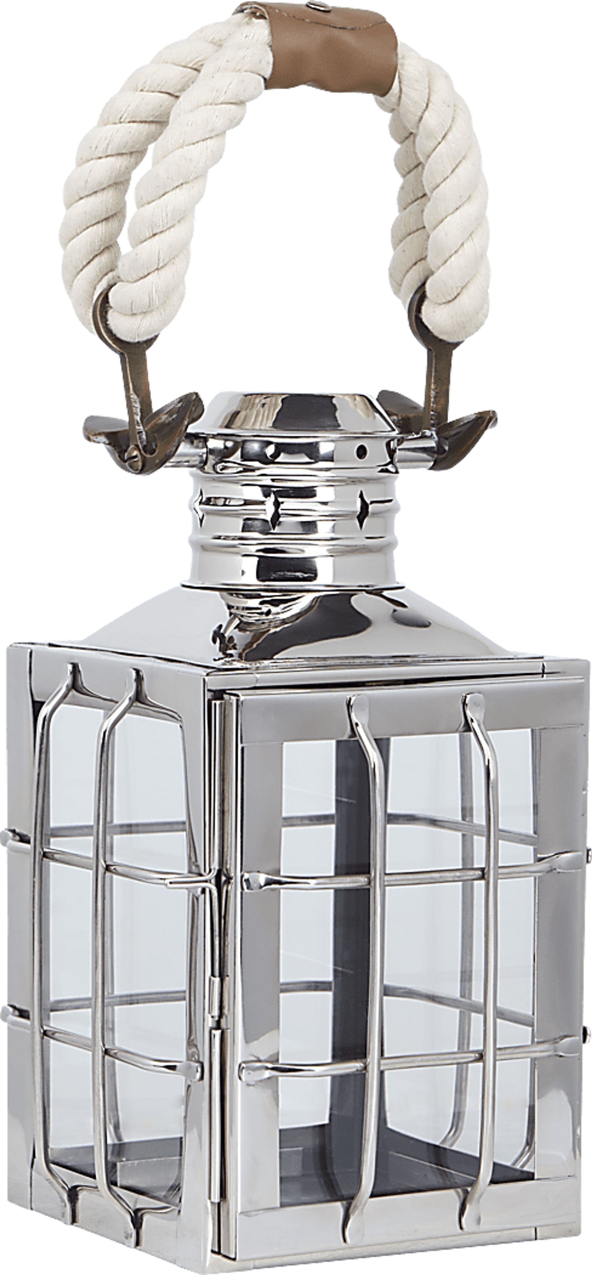 Admiral Cove Silver Small Indoor/Outdoor Lantern - Image 1