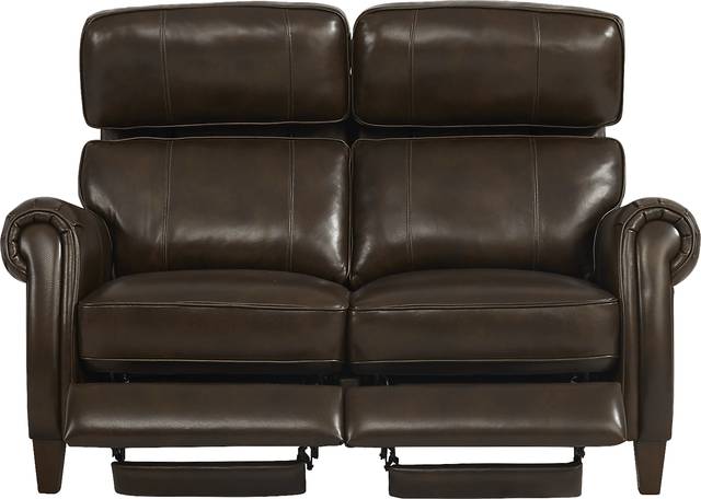 Adorelli Chocolate 5 Pc Leather Dual Power Reclining Living Room - Thumbnail - Image 5