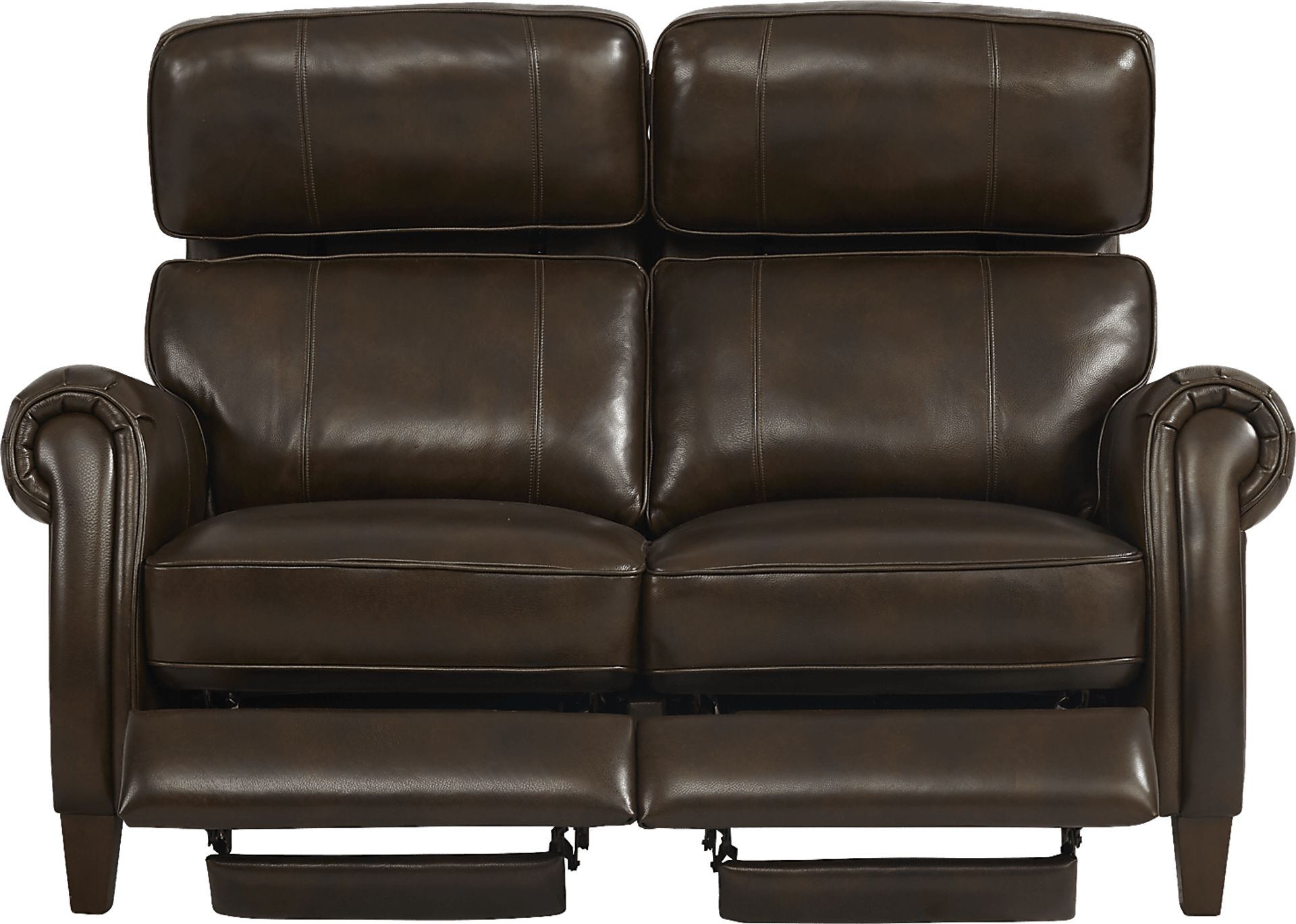 Adorelli Chocolate 5 Pc Leather Dual Power Reclining Living Room - Image 5