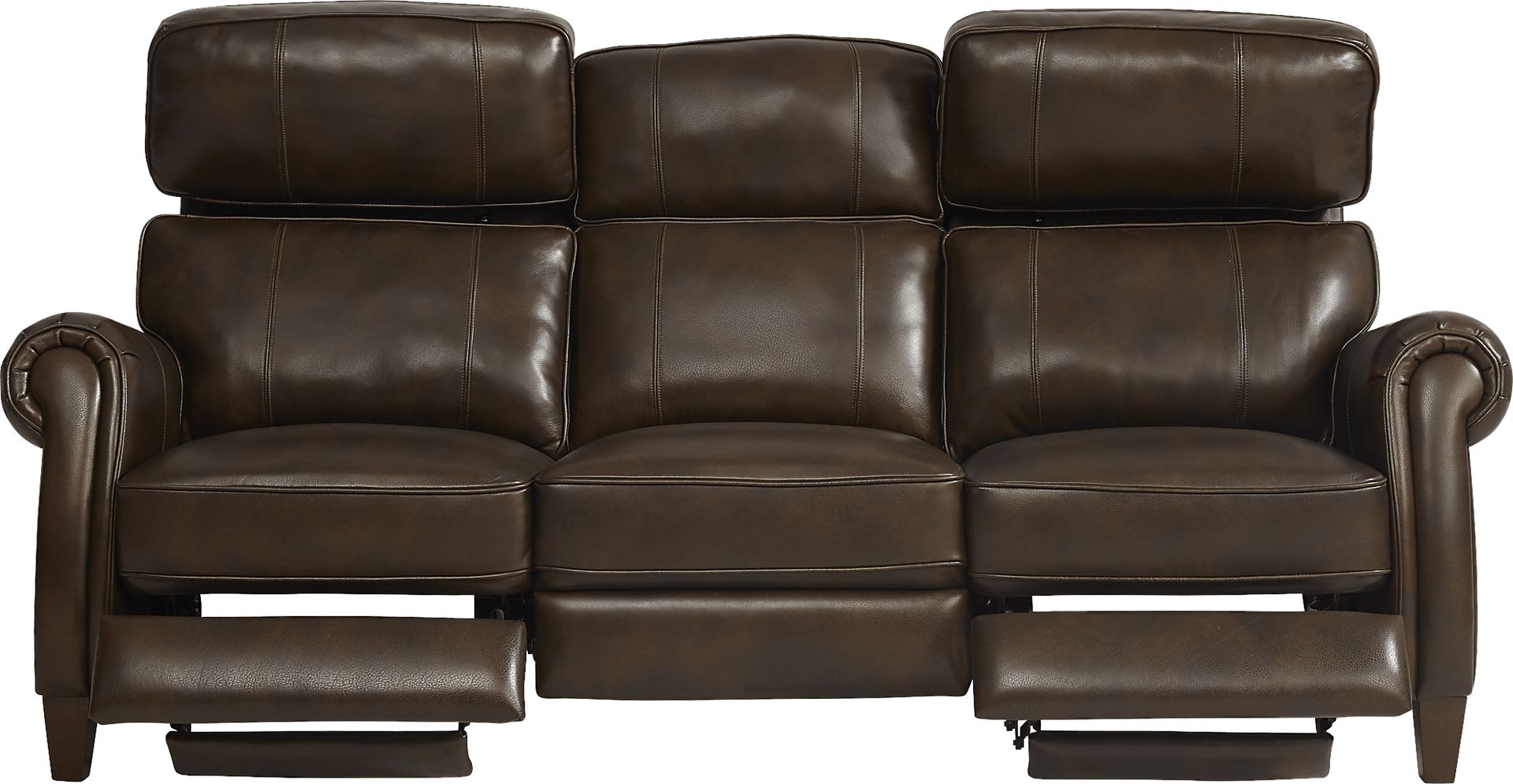 Adorelli Chocolate 5 Pc Leather Dual Power Reclining Living Room - Image 3