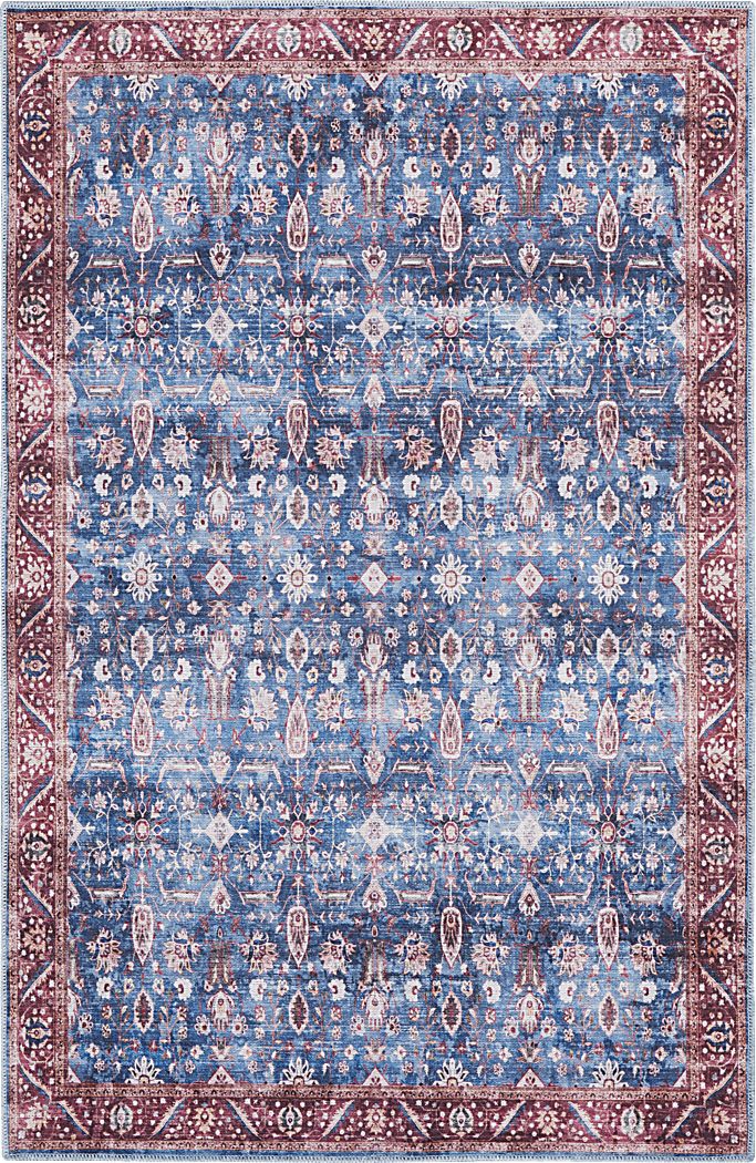 Adosis Blue/Brick 5'3 x 7'3 Rug